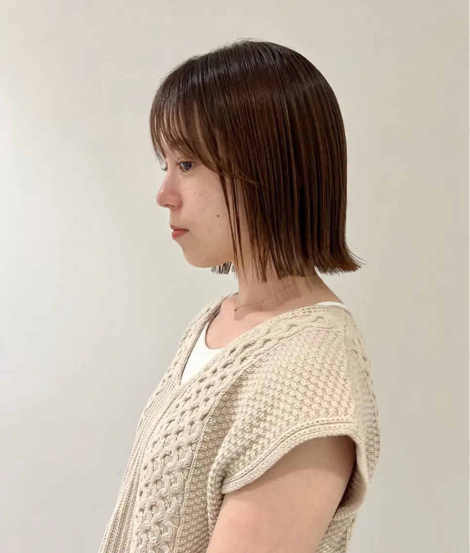 カラー カット 🌻りな/ボブ🌻 /髪質改善ストレートのヘアスタイル