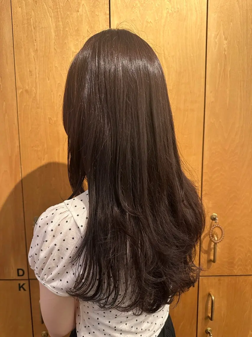 ロング カラー ブリーチ ブリーチなしカラー 暖色カラー🔥 栗俣嵐のヘアスタイル