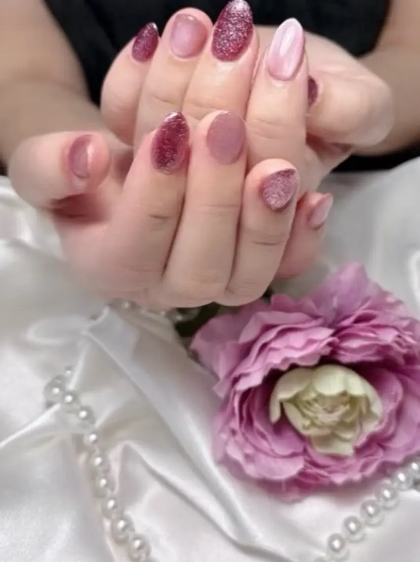 ネイル ラメ(グリッター) ピンク Nail nailのネイルデザイン