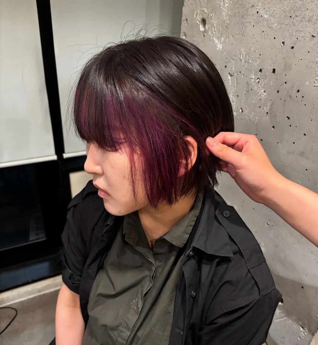 カラー ラベンダーカラー ピンクカラー ピンクラベンダー オリタ ルカのヘアスタイル
