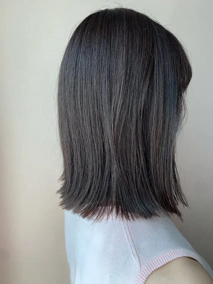 ミディアム カラー グレージュ ラベンダーカラー ラベンダーグレージュ ラベンダーグレー hubhair レイヤー/透明感のヘアスタイル