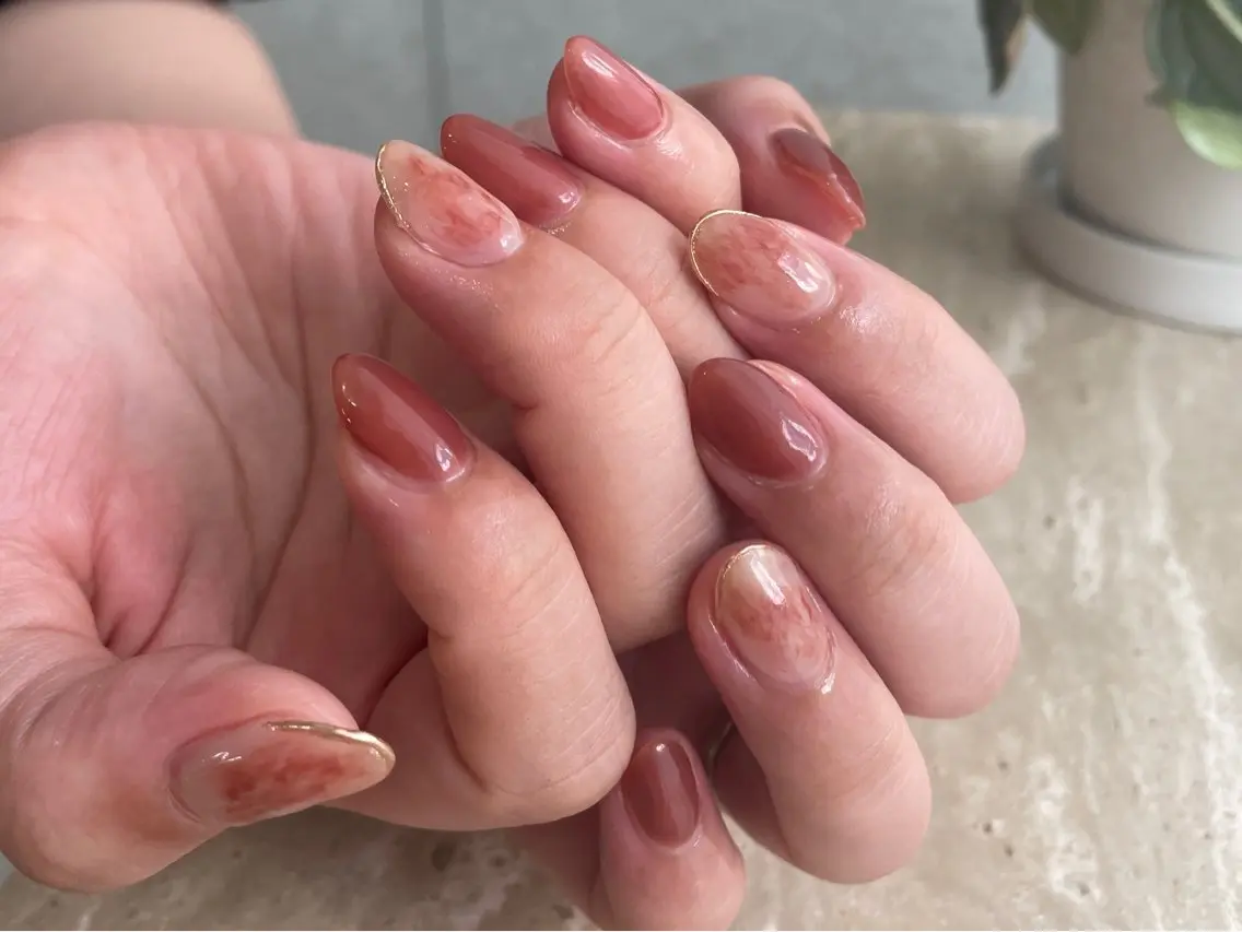 ネイル フレンチネイル ゴールド ニュアンスネイル FOLIA.U kanakoのネイルデザイン