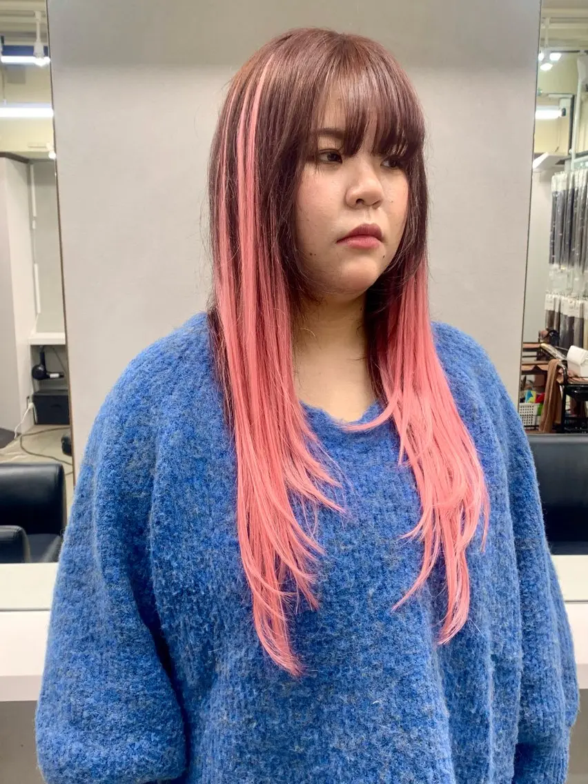 ミディアム カラー ヘアアレンジ ヘアカラー エクステ 個性爆弾💣 ダブルカラー/ゆかのヘアスタイル