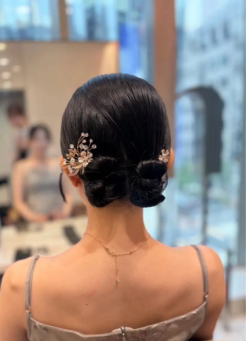 ミディアム ヘアアレンジ 結婚式・ブライダル ヘアセット 🌸銀座No.1パー マ🌸いでいあやのヘアスタイル