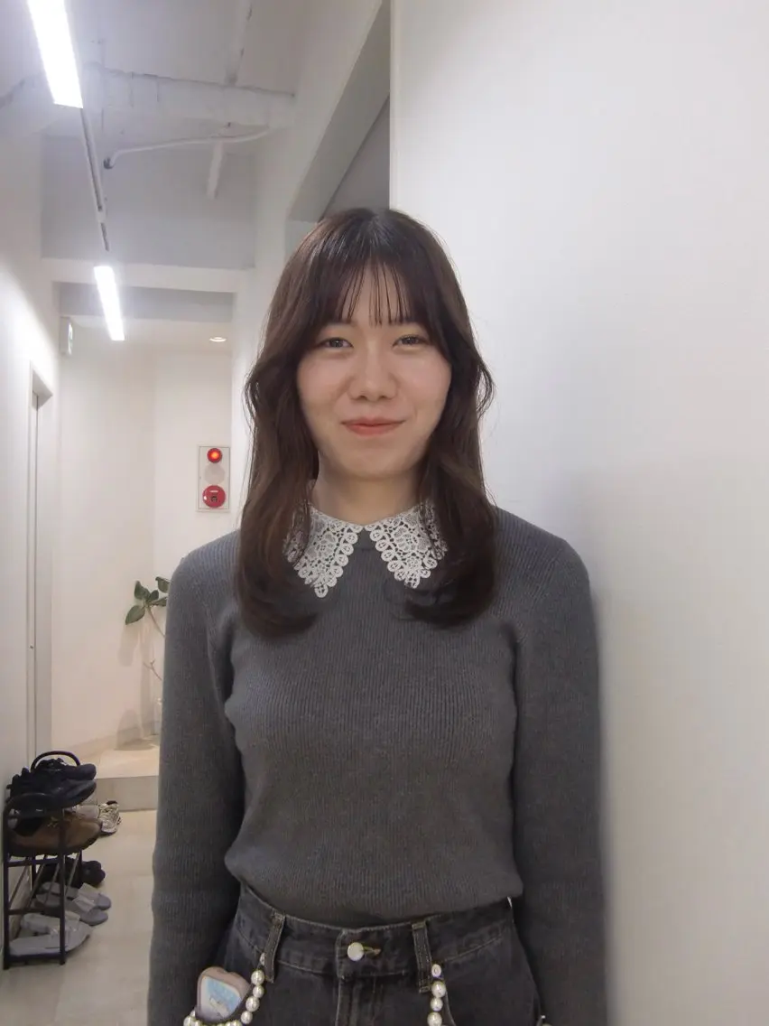 ミディアム くびれヘア カット ヘアカラー トリートメント 髪質改善/韓国/ ヘアセット/夏美のヘアスタイル