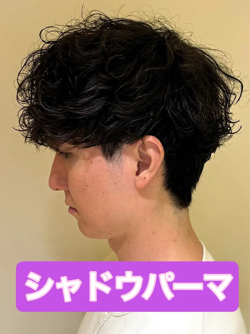ショート パーマ メンズ ビジネス フェザーパーマ メンズ韓国風 メンズパーマ スペインカール 実績のメンズパーマ/ スナップフォト見てねのヘアスタイル