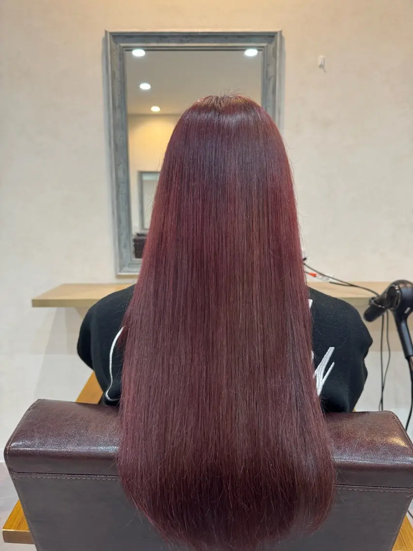 ロング カラー ブリーチ ブリーチなしカラー ピンクカラー 船橋 Nerine 【ネリネ】かえでのヘアスタイル