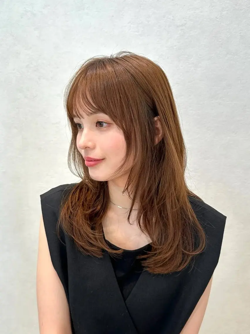 セミロング カラー パーマ カット パーマ ヘッドスパ kazuki【顔周り ×レイヤーカット】のヘアスタイル