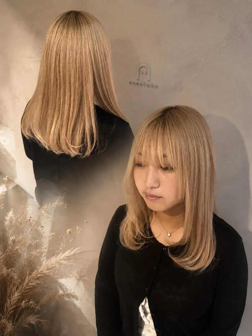 ロング 顔周りカット レイヤーカット カット 小林 愛弥のヘアスタイル