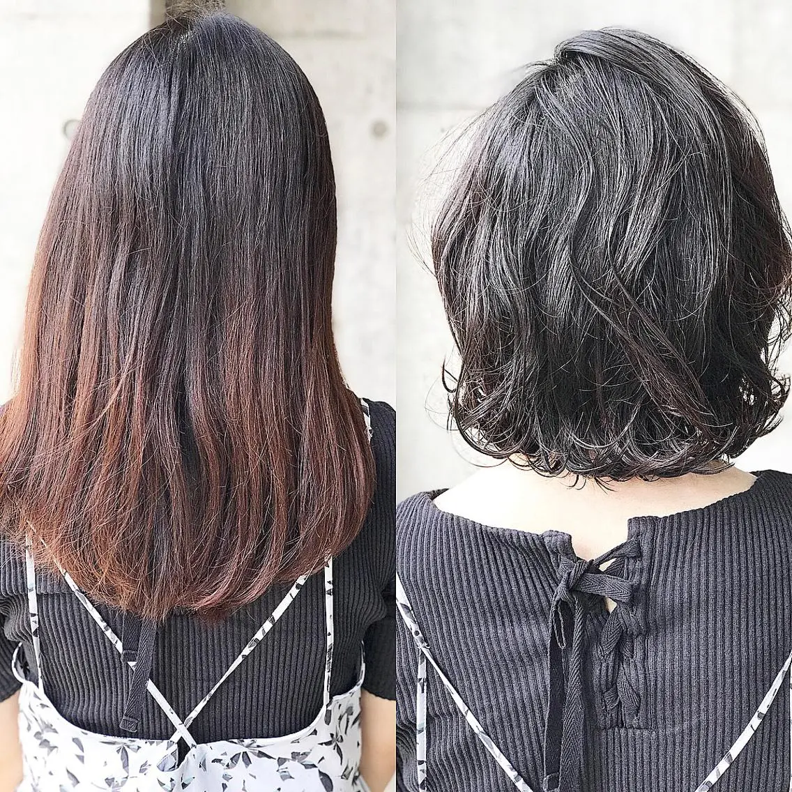 ミディアム カラー パーマ 及川 光のヘアスタイル