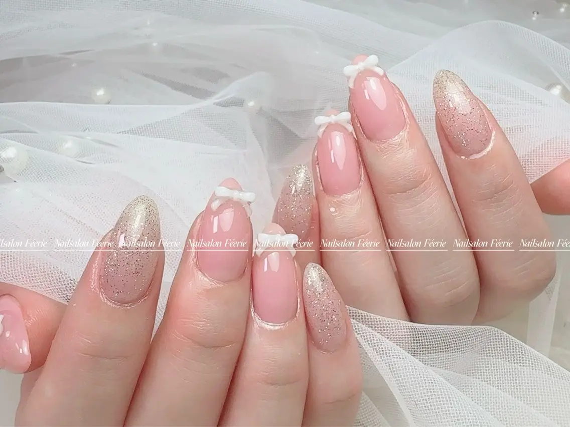 ネイル 成人式 長さ出し フットネイル フレンチネイル ジェルネイル ハンドネイル ハンドケア nail salon Feerieのネイルデザイン