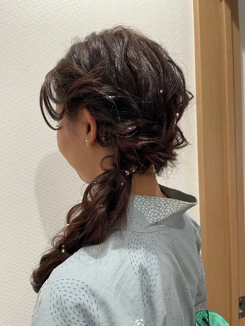 ロング ヘアアレンジ 浴衣 katae sayoriのヘアスタイル