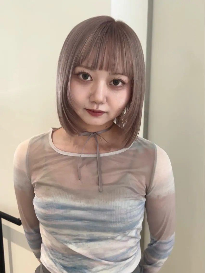ミディアム ヘアカラー 髙林 優衣のヘアスタイル