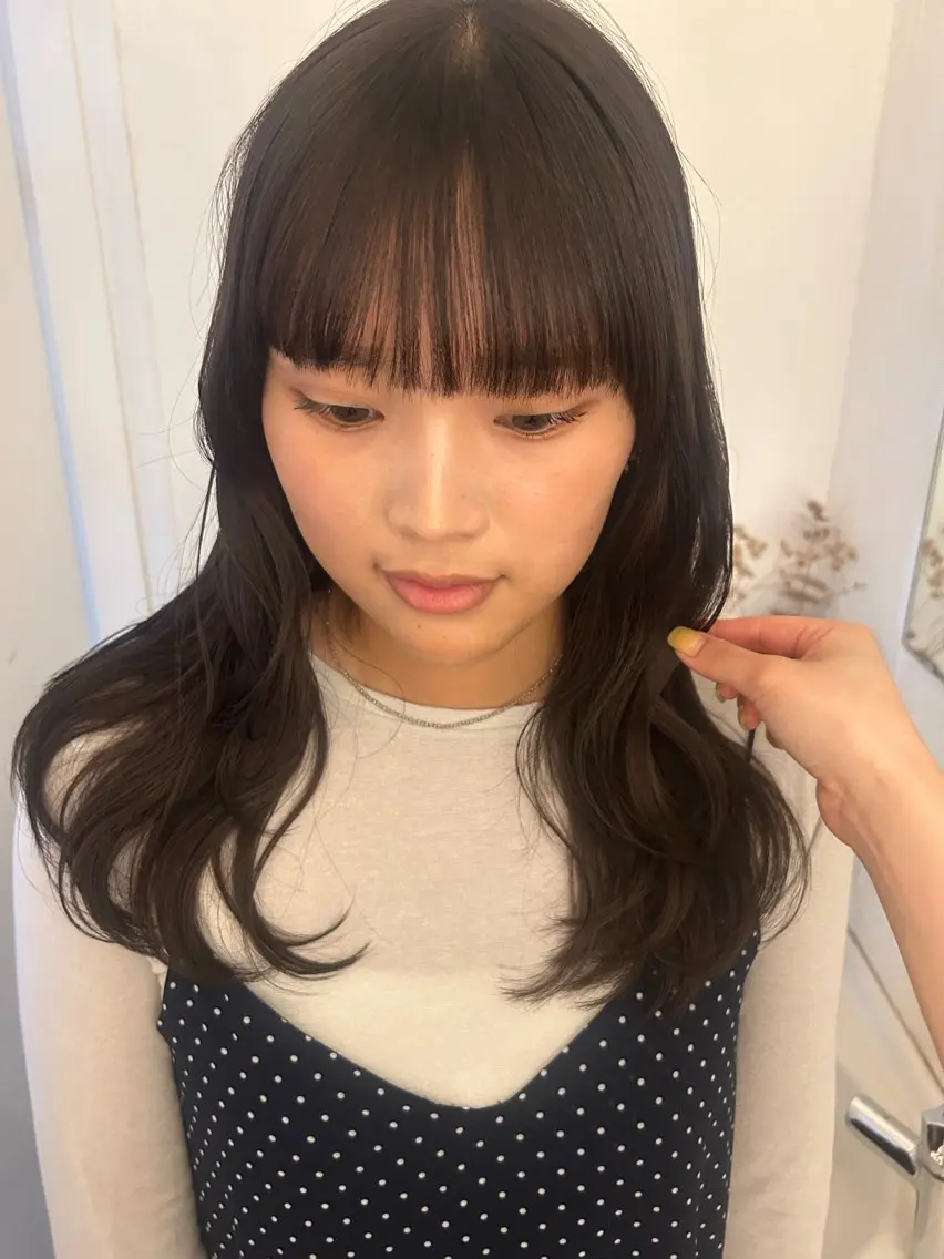 ロング カラー ブラウンカラー オリーブブラウン カット ヘアカラー maho/垢抜け パーマカラーのヘアスタイル