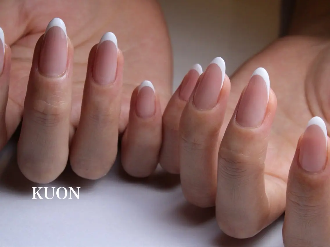 今だけオフ無しさん特別価格🉐美爪バーチャルフレンチ💅自爪に一層ベージュを塗布してからフレンチ【ソフトジェルオフ込み】の写真