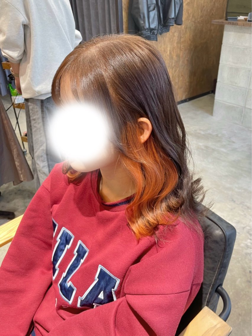 ミディアム ヘアカラー pins 🦋sakiのヘアスタイル