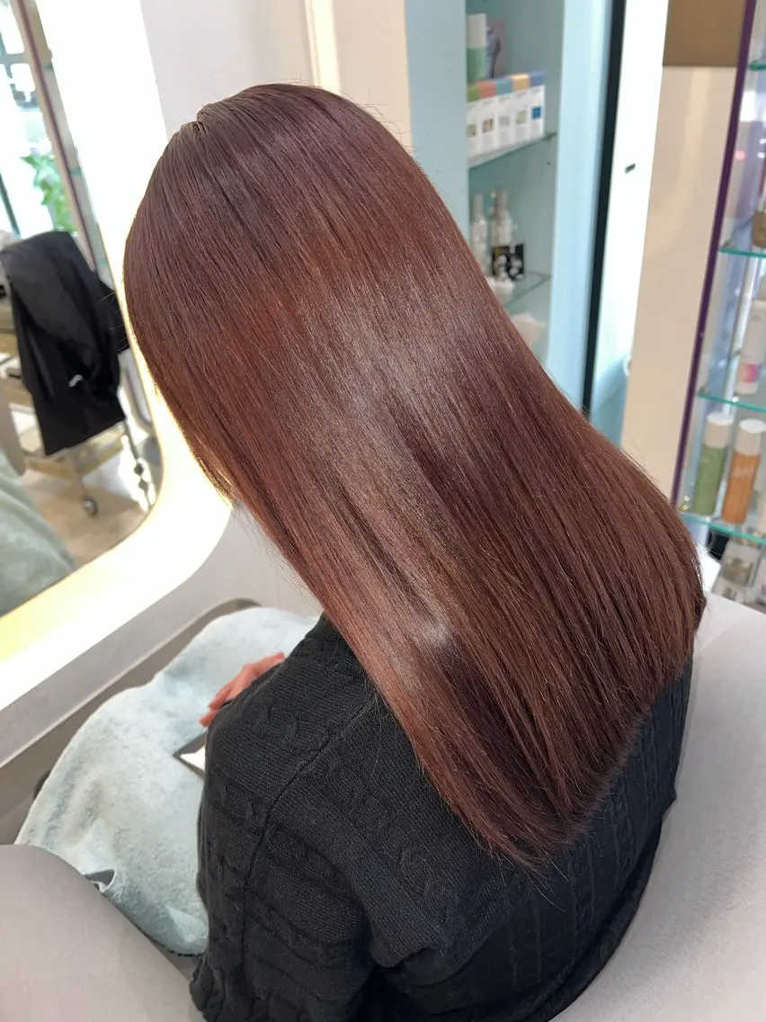 ミディアム カラー 縮毛矯正 堀井 凌平のヘアスタイル