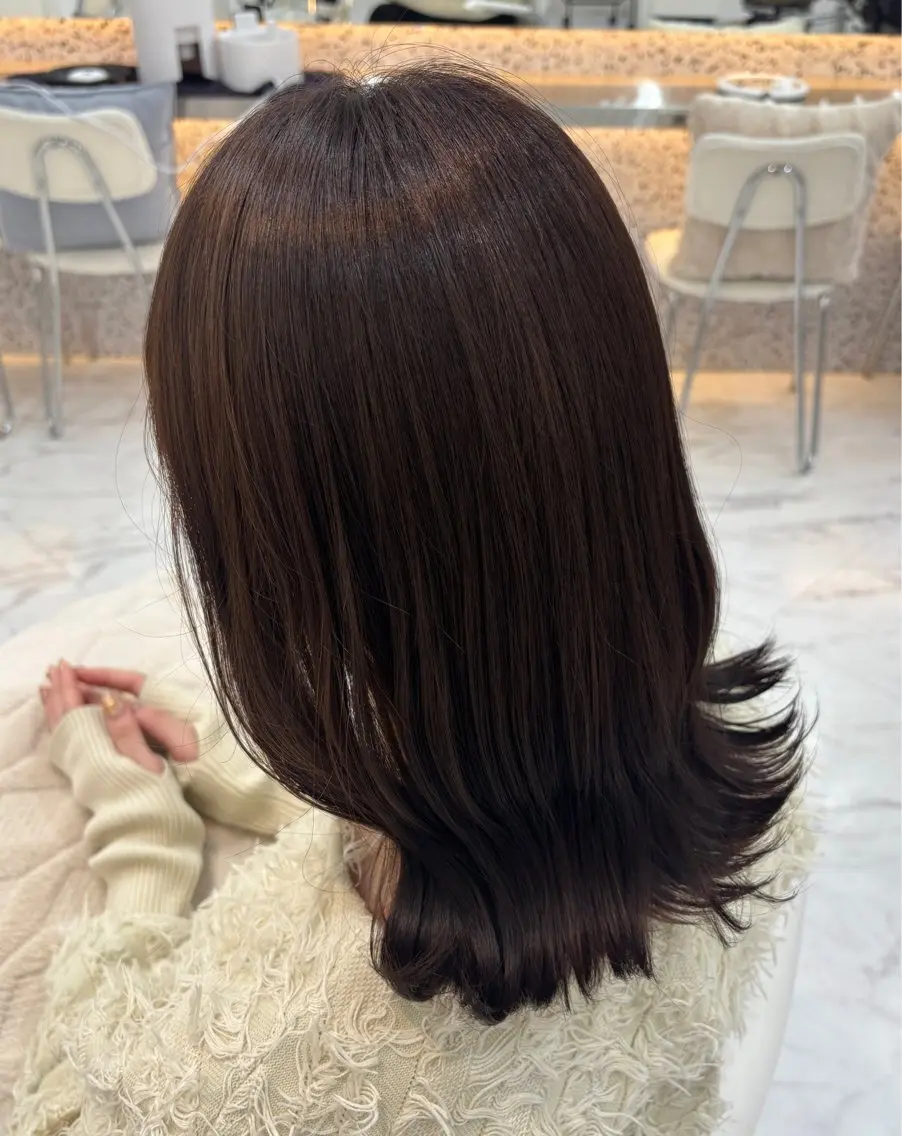ミディアム カラー 透明感カラー カット ヘアカラー トリートメント 髪質改善/レイヤーカ ット/ASAKA🤍のヘアスタイル