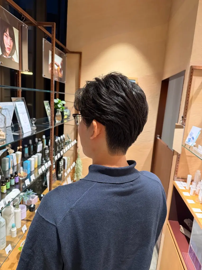 メンズ カット パーマ 箭内葉月/メンズ👔 ワンカールパーマのヘアスタイル