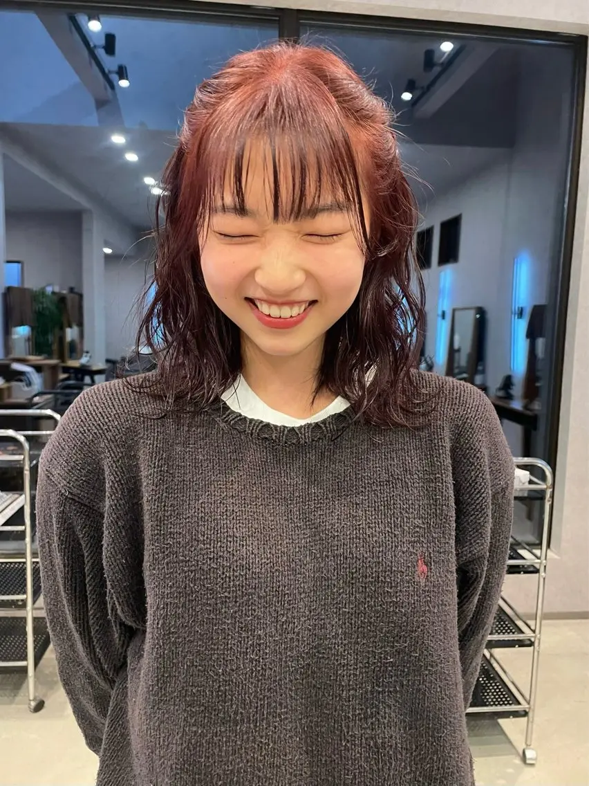 カラー ブラウンカラー レッドカラー ヘアカラー 透明カラー/レイヤー misaki °＊のヘアスタイル