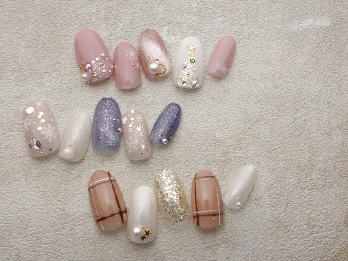 ネイル 冬ネイル クリスマス nail salon monailのネイルデザイン