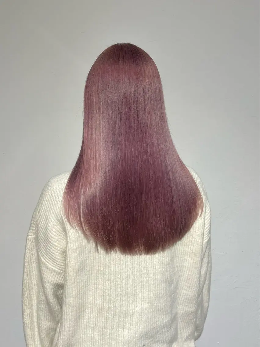 ロング カラー ベージュカラー ピンクカラー allum SAKURAのヘアスタイル