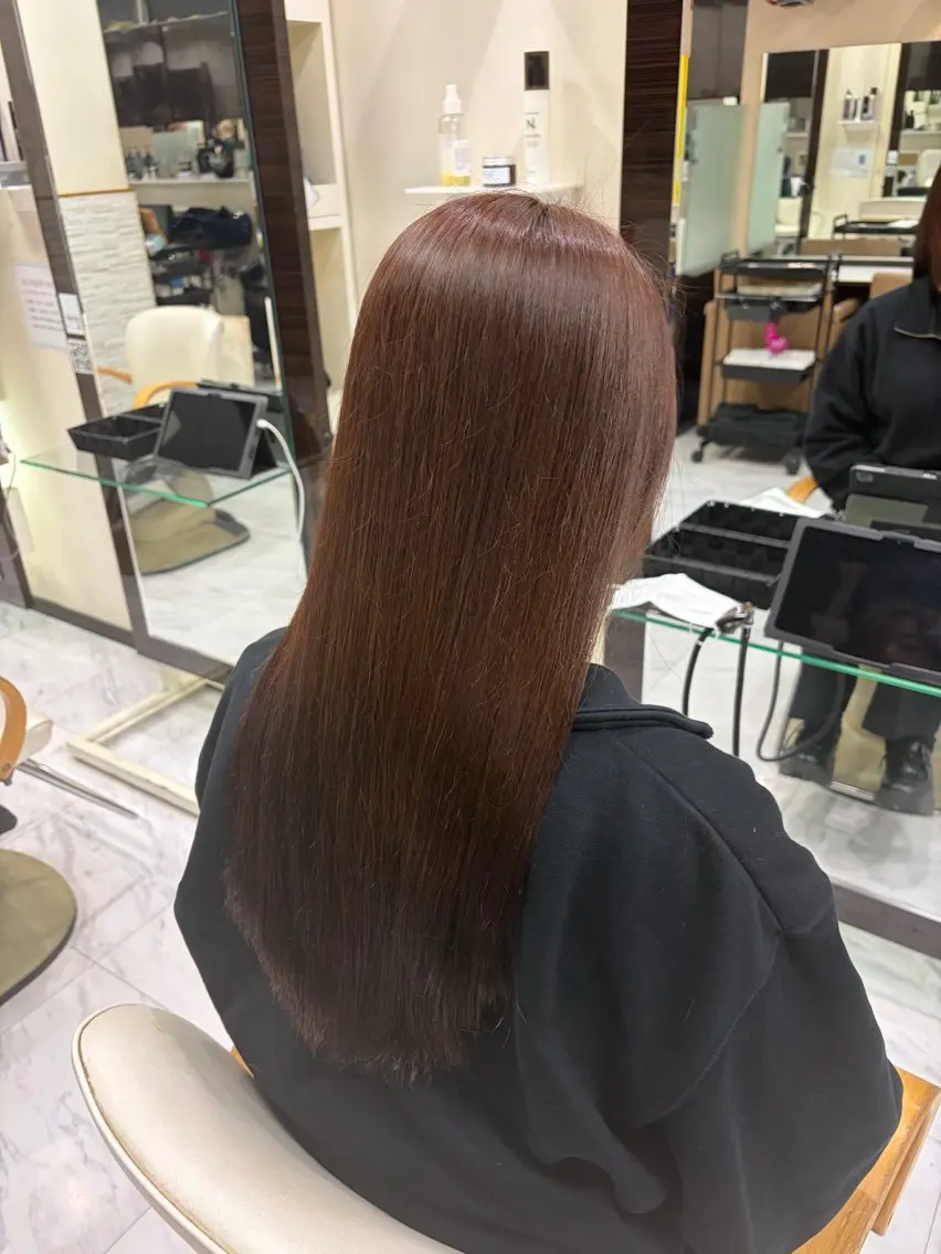 ロング カラー ブラウンカラー ヘアカラー 旗手 沙和のヘアスタイル