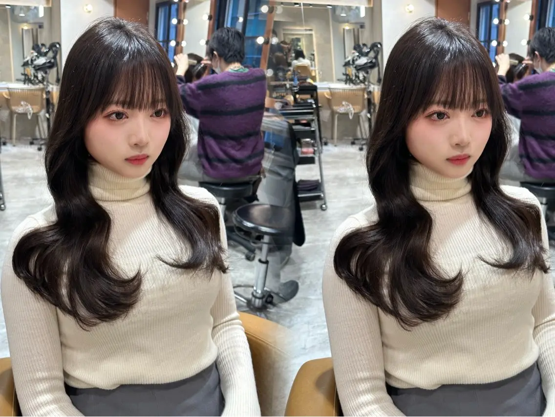 ロング 韓国風ヘア レイヤーカット カット ヘアカラー トリートメント ヘアセット 銀座副店長/レイヤー /髪質改善/田島のヘアスタイル