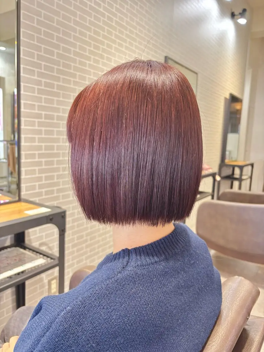 ミディアム カット ヘアカラー ぱく みやんのヘアスタイル
