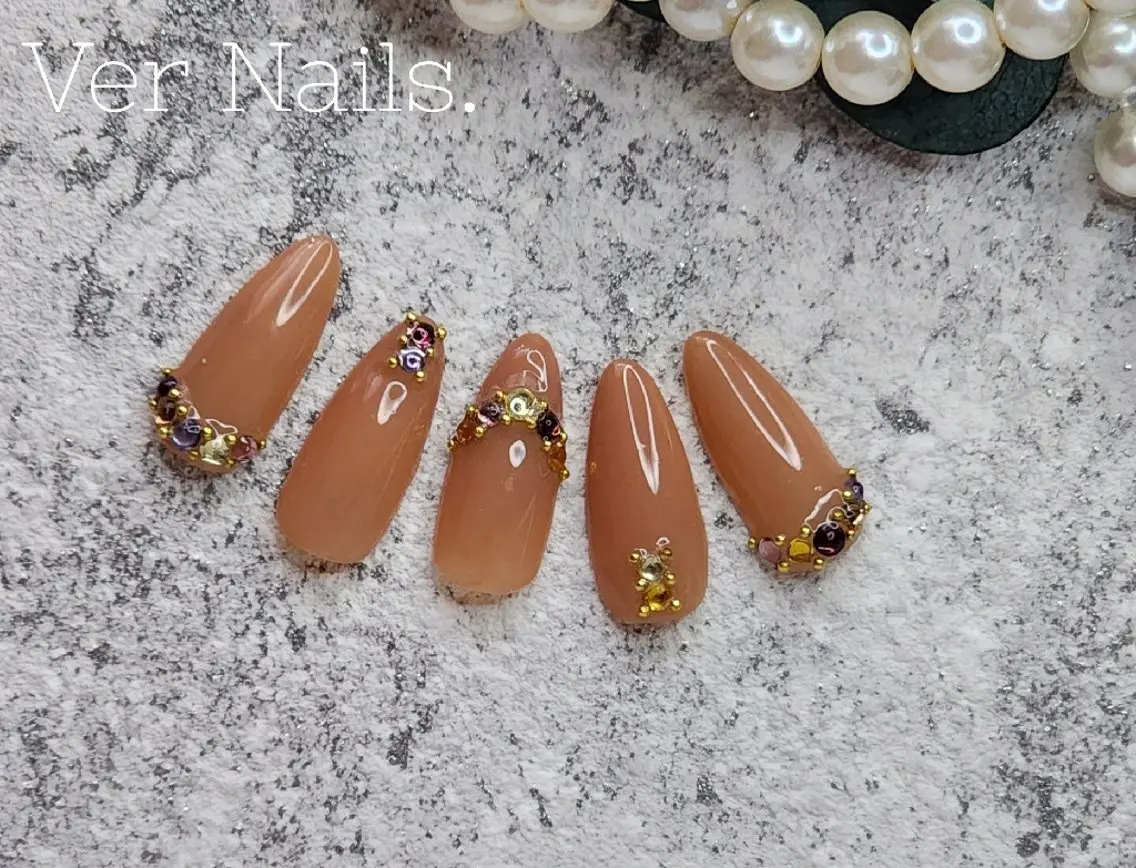 ネイル フレンチネイル ストーンネイル ハンドネイル Ver  Nails.のその他イメージ