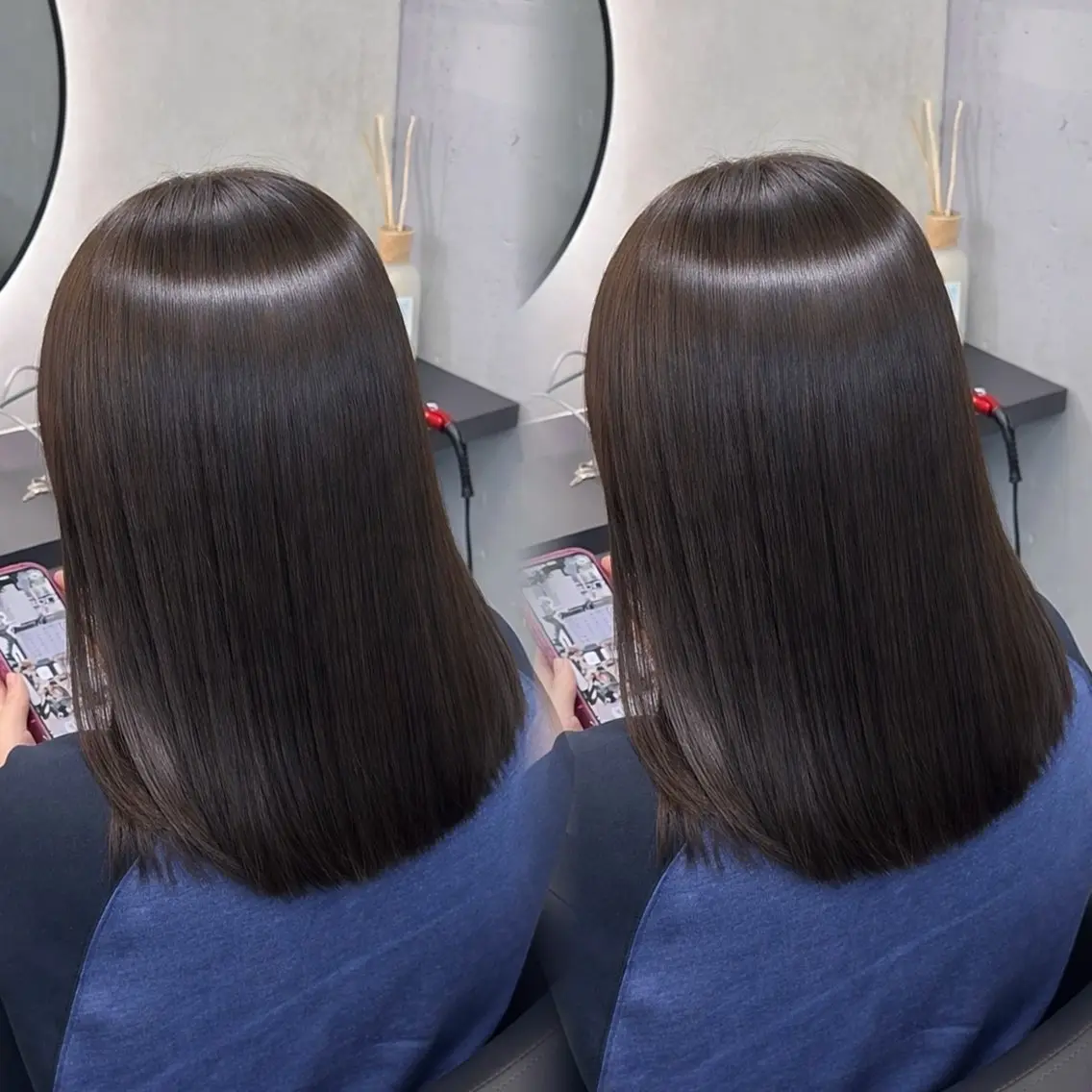 ミディアム カラー ヘアアレンジ カット ヘアカラー 縮毛矯正 トリートメント 新宿 /髪質改善/ レイヤー/ヒュウガのヘアスタイル