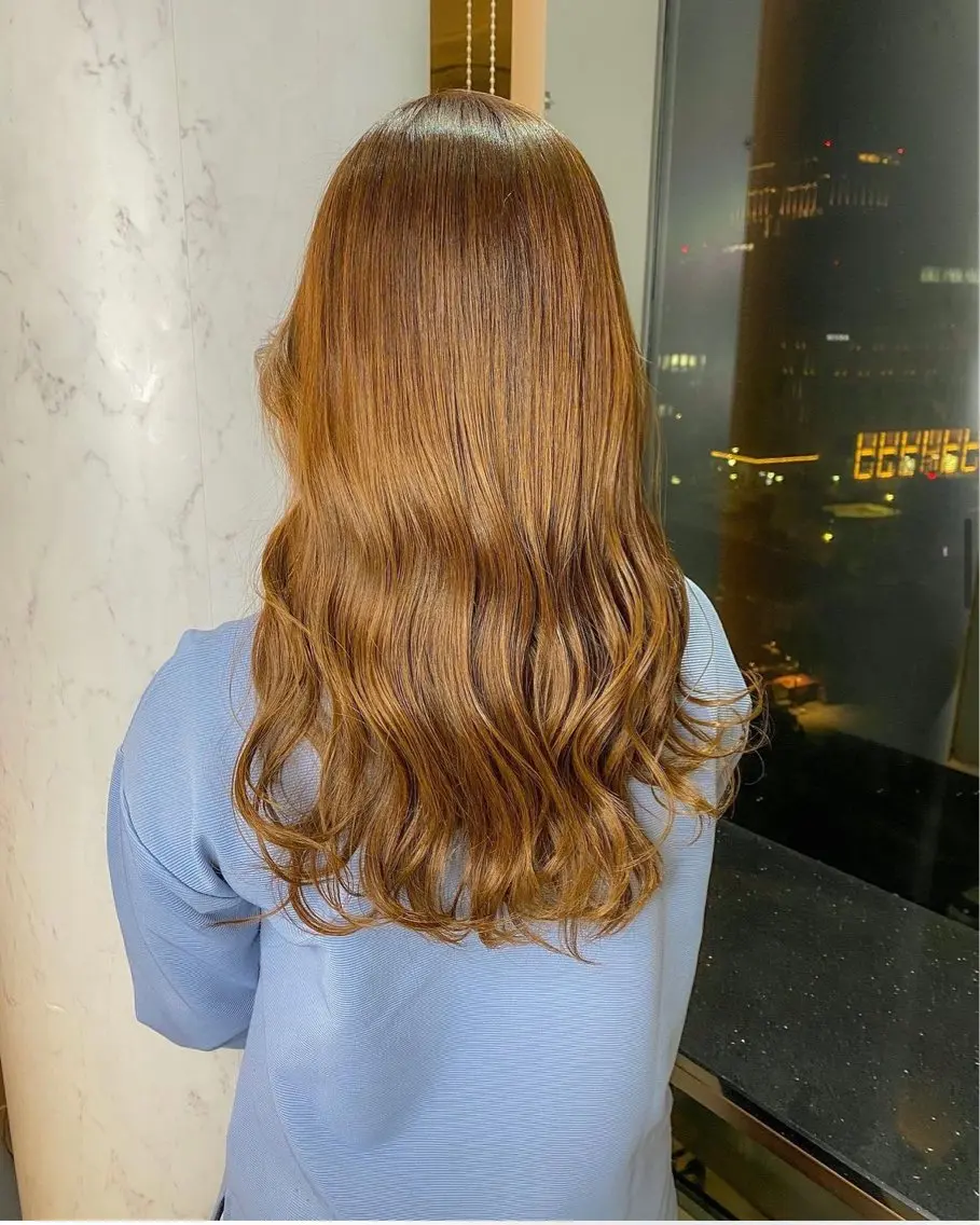 カラー ベージュカラー ブリーチ ブリーチなしカラー 盛れる顔周り✨韓国式 レイヤーkanatoのヘアスタイル