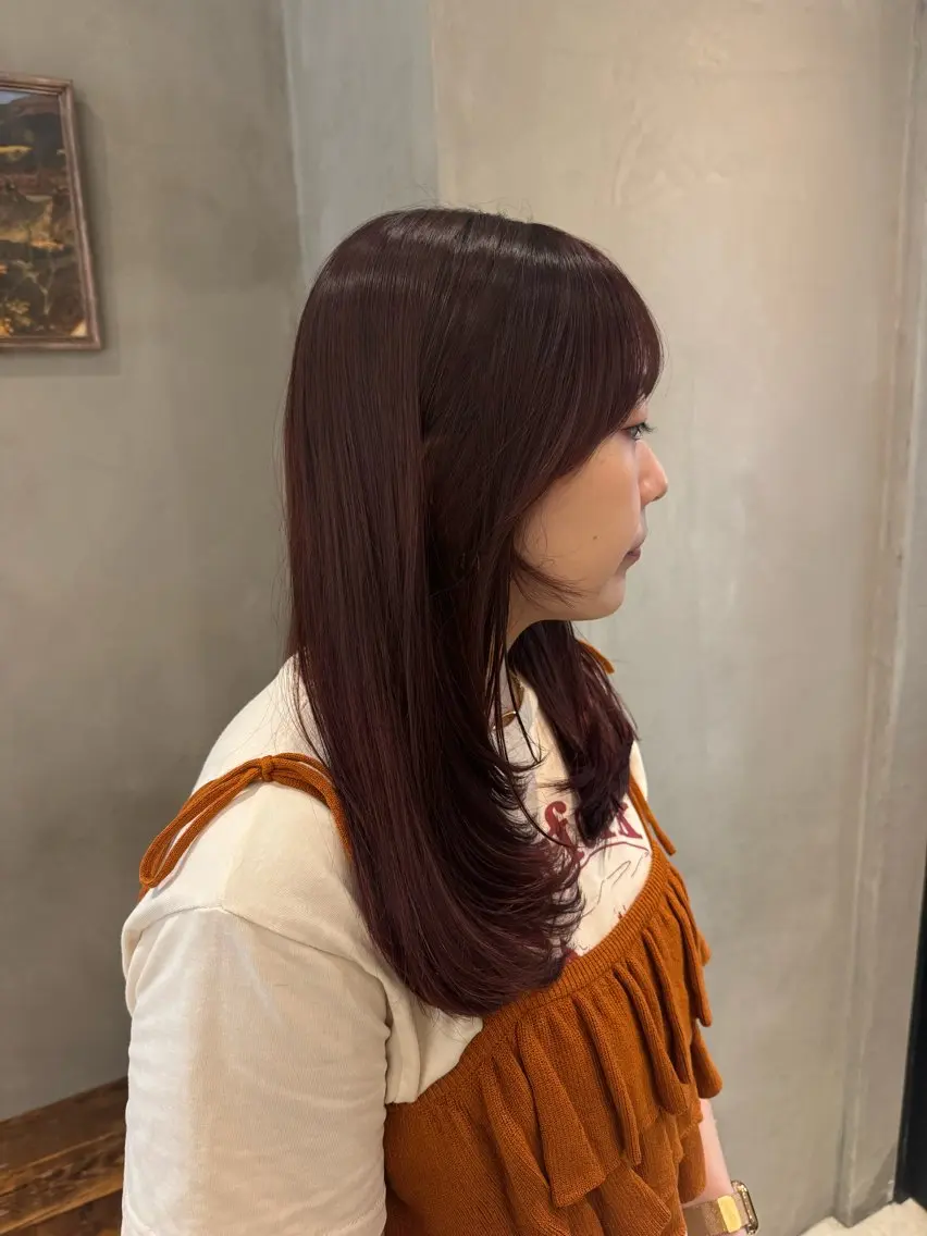 セミロング ヘアカラー トリートメント 新宿/顔周りカット +レイヤー＝しずく♩のヘアスタイル