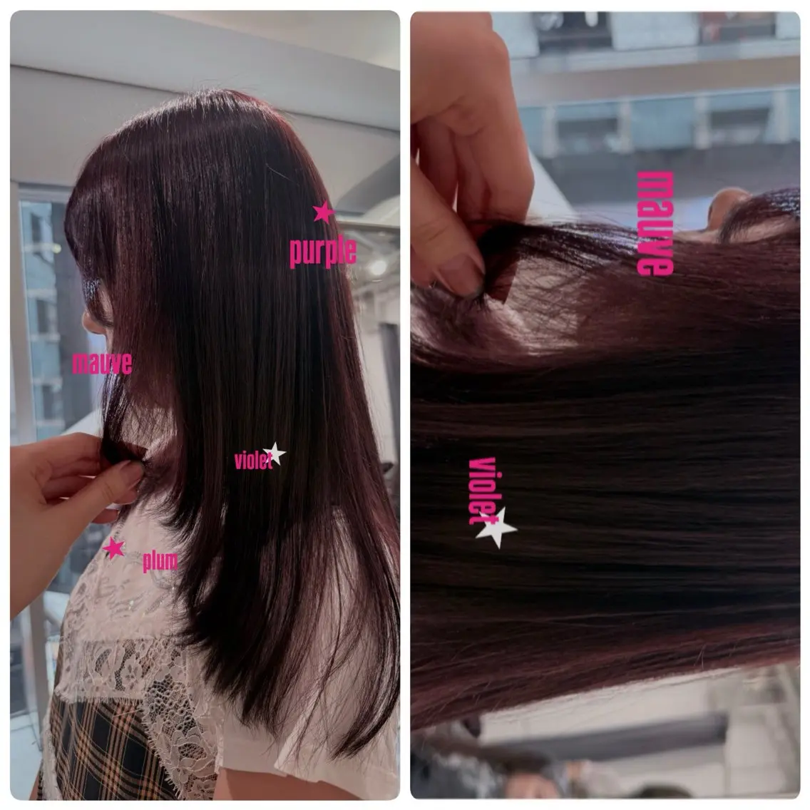 ロング カラー 透明感カラー パープルカラー ヘアカラー ヒマリ. 透明感/オリーブのヘアスタイル