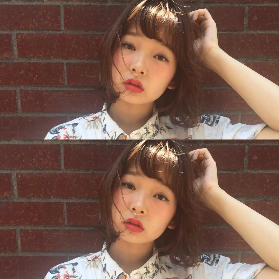 ミディアム セミロング カラー パーマ 内藤 達也のヘアスタイル