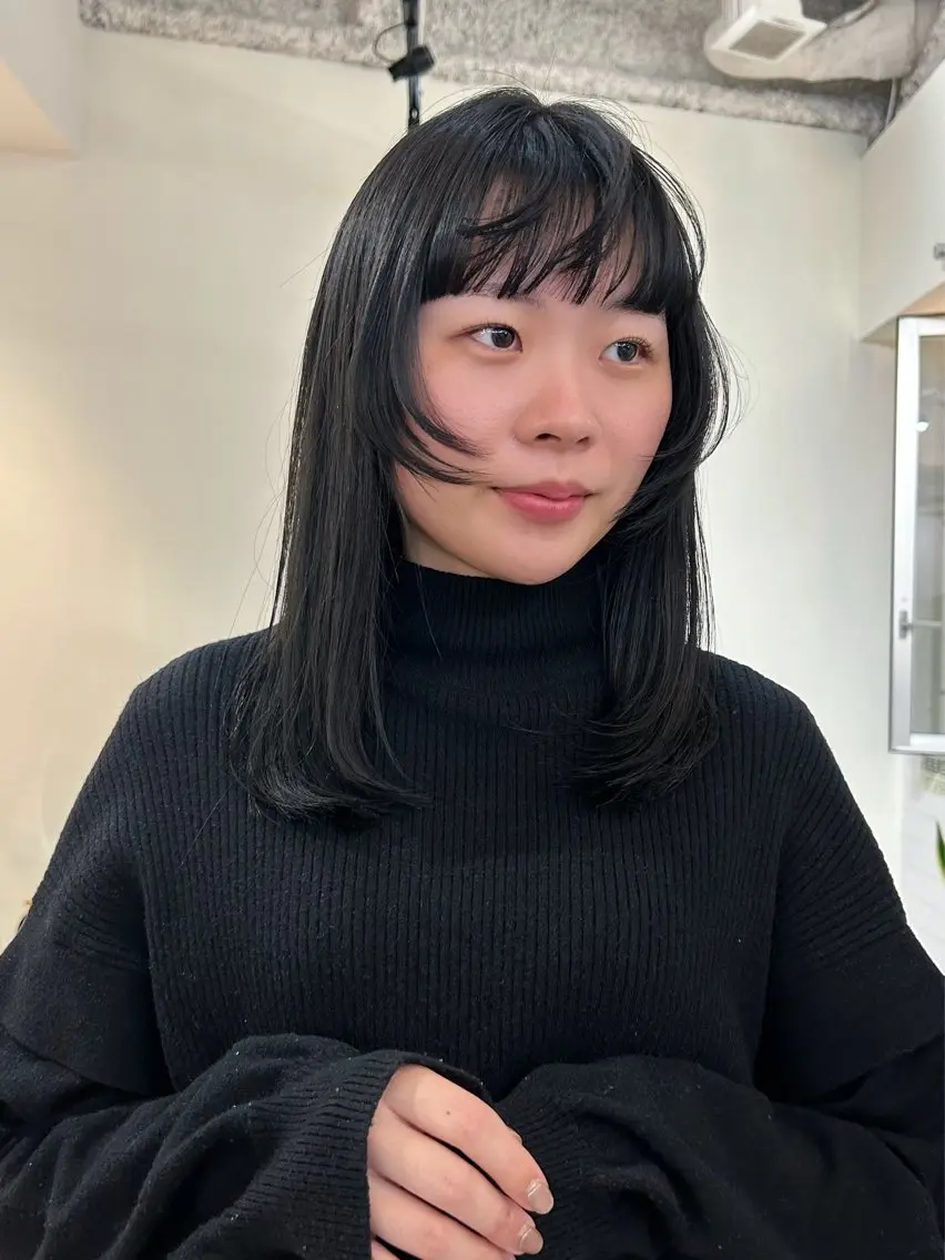 セミロング カラー 顔周りカット カット ボブ/レイヤー 大阪梅田/きょうかのヘアスタイル