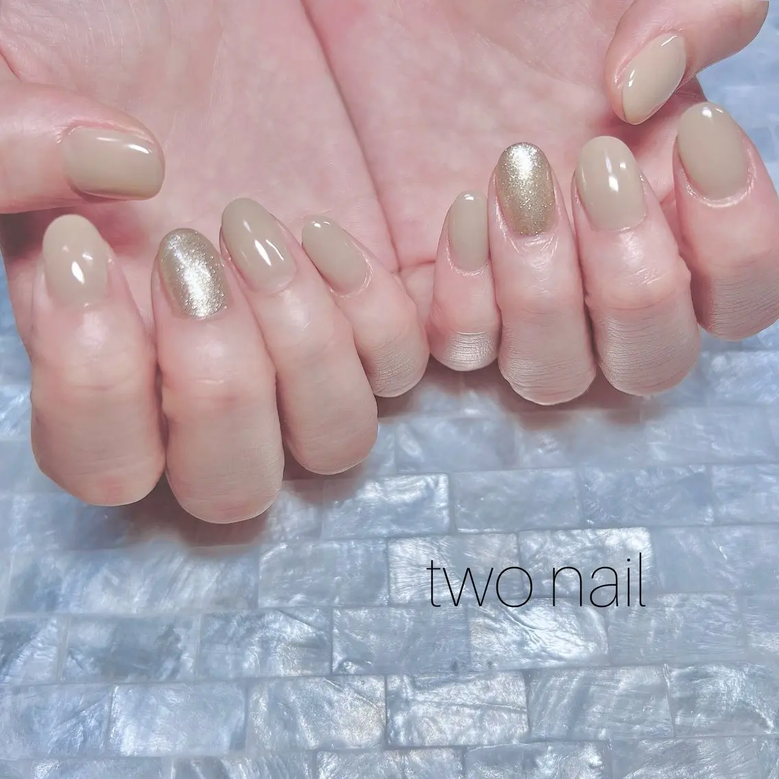 ネイル ネイルチップ ホワイト ハンドネイル two nailのネイルデザイン