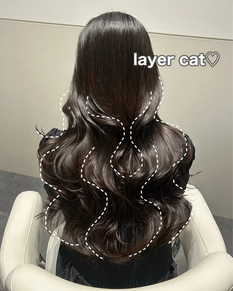 ロング カラー グレージュ レイヤーカット カット ヘアカラー トリートメント 🩷韓国ヘア/ヨシン モリ🩷Maikaのヘアスタイル