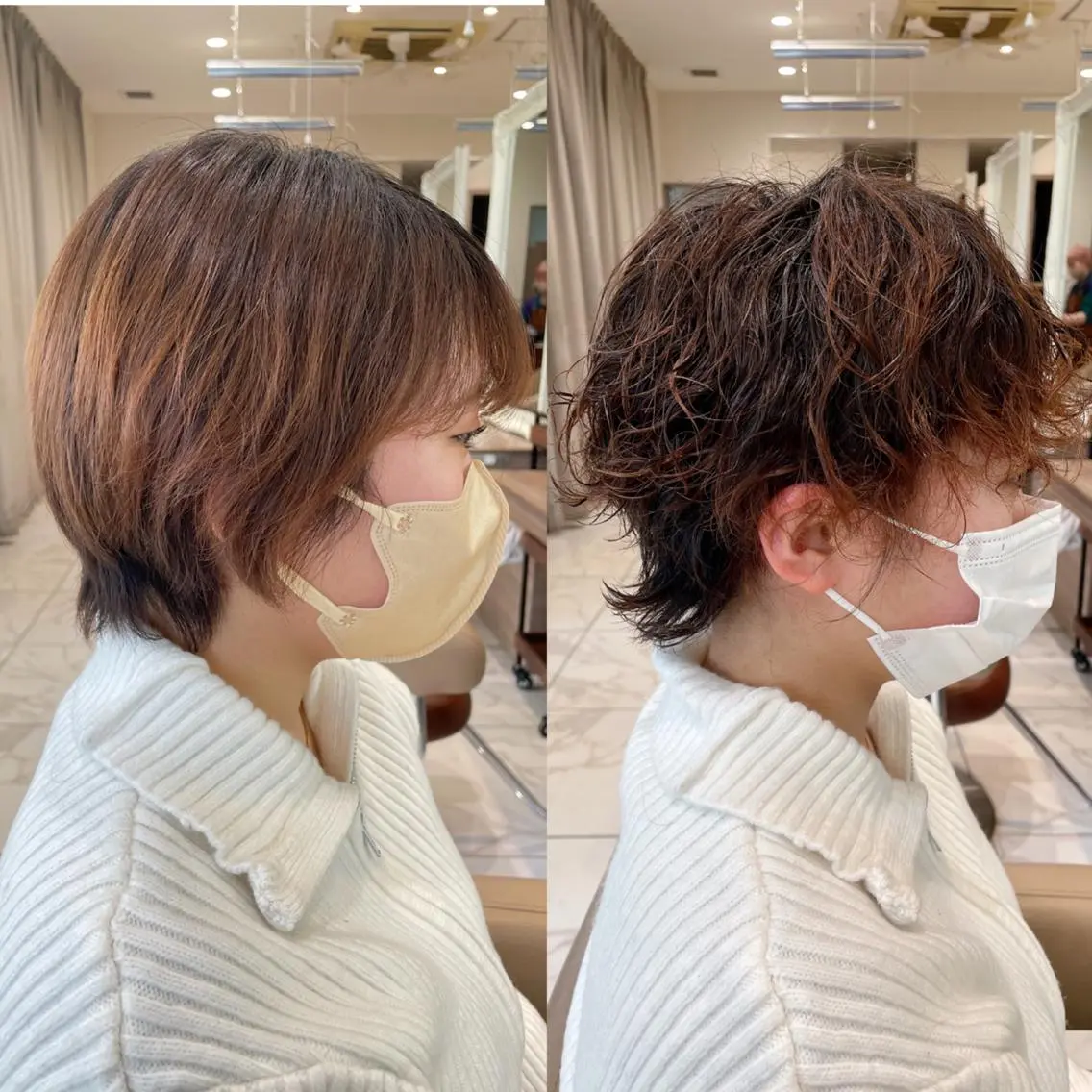 ショート カット パーマ トリートメント レイヤー🍒ウルフ 🤎店長anju🪽のヘアスタイル