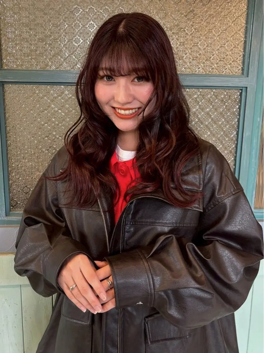 セミロング カラー ブラウンカラー レッドカラー レッドブラウン ヘアカラー リトルガーデン/ yuka🧁‎‎のヘアスタイル