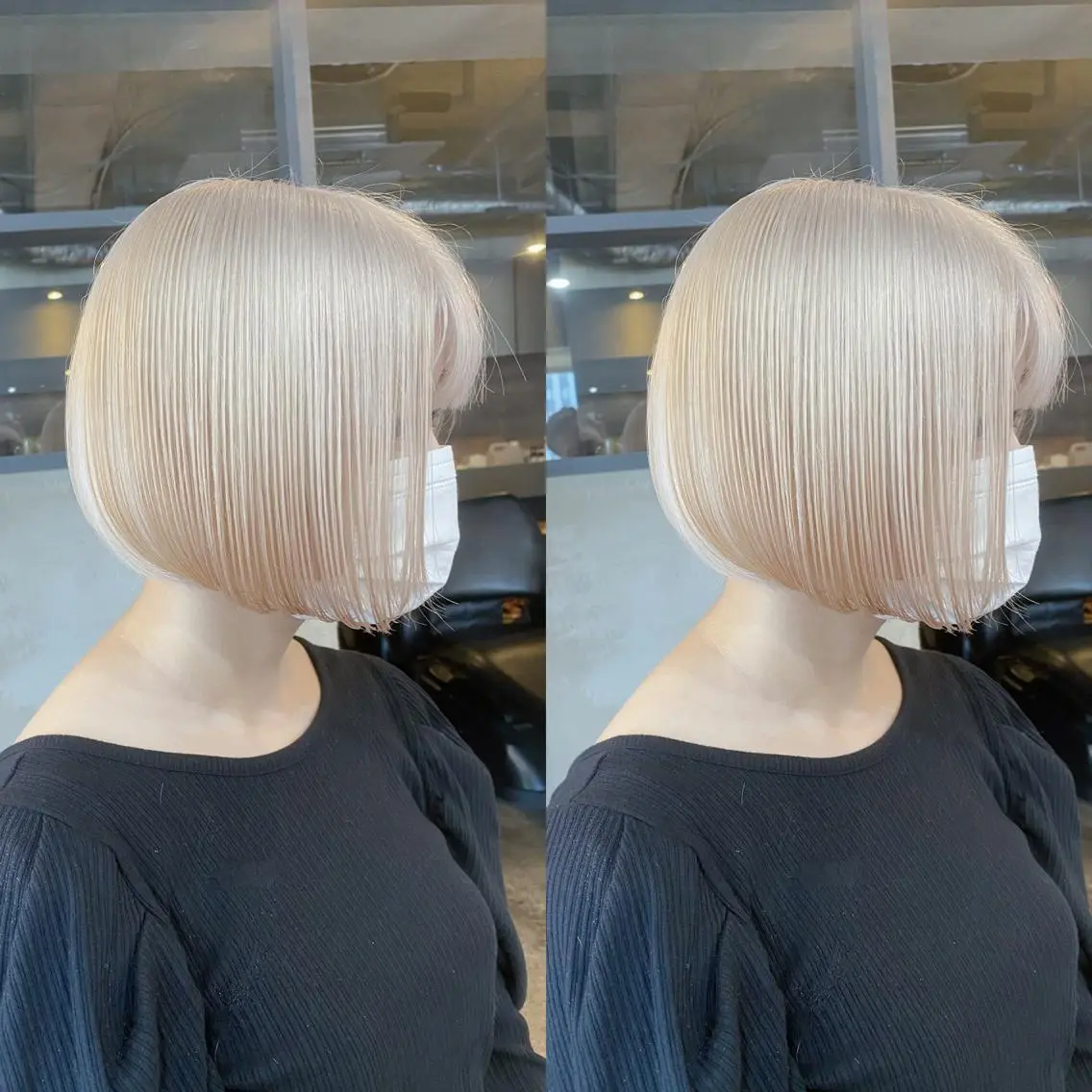 ミディアム カラー ヘアカラー トリートメント yoriダブルカラー 代表すがわらのヘアスタイル