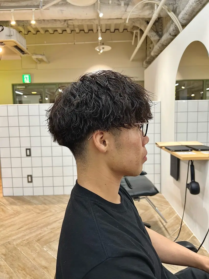 パーマ メンズ カット パーマ トリートメント ベージュ/髪質改善 新潟/万代/井上佑のヘアスタイル