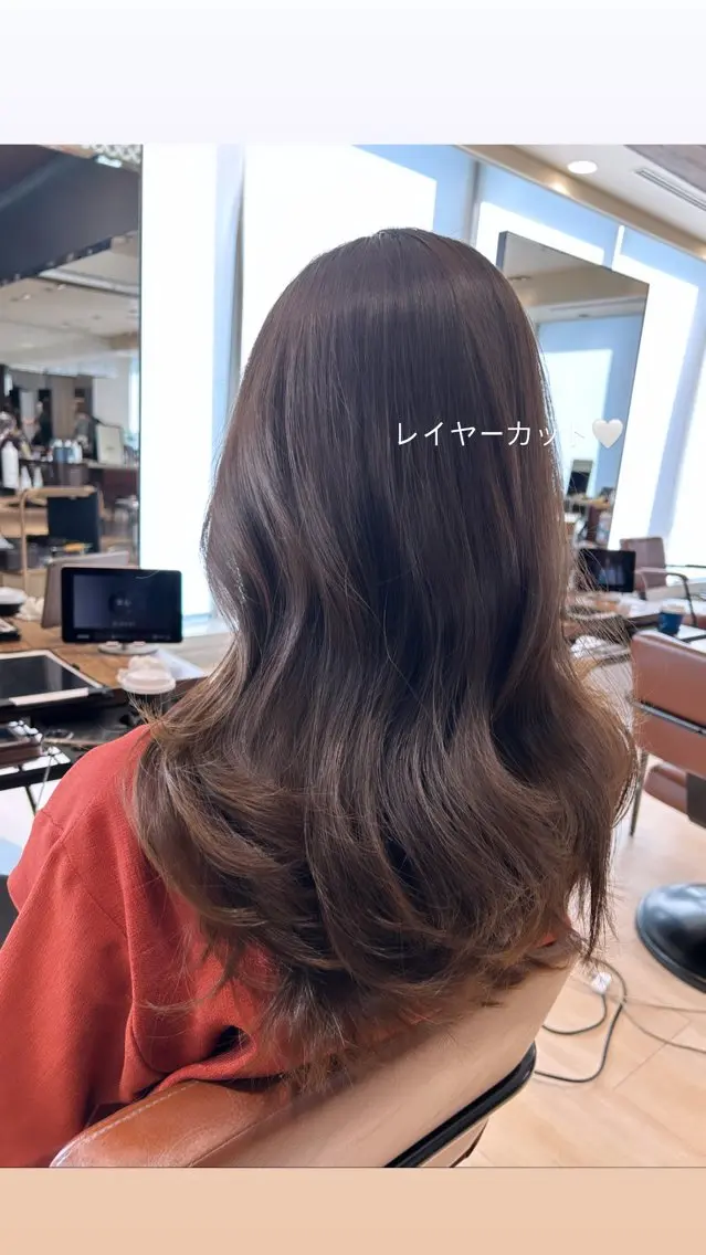 セミロング カラー 顔周りカット 韓国風ヘア レイヤーカット 🍼顔周りカット/ レイヤー/小川華奈のヘアスタイル