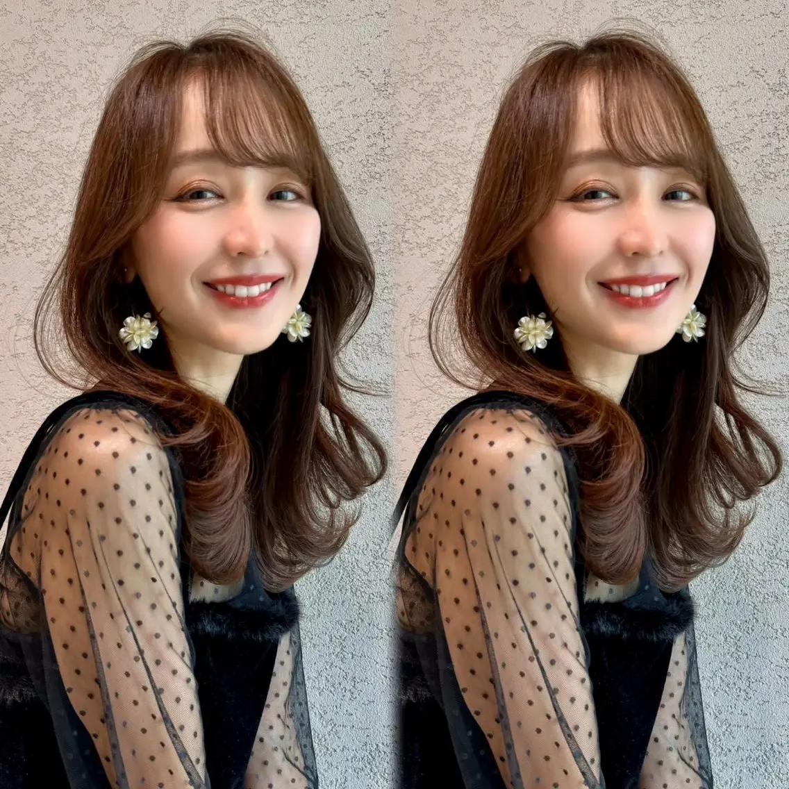 ミディアム カラー 似合わせカット レイヤー/髪質改善 Lond ambreのヘアスタイル