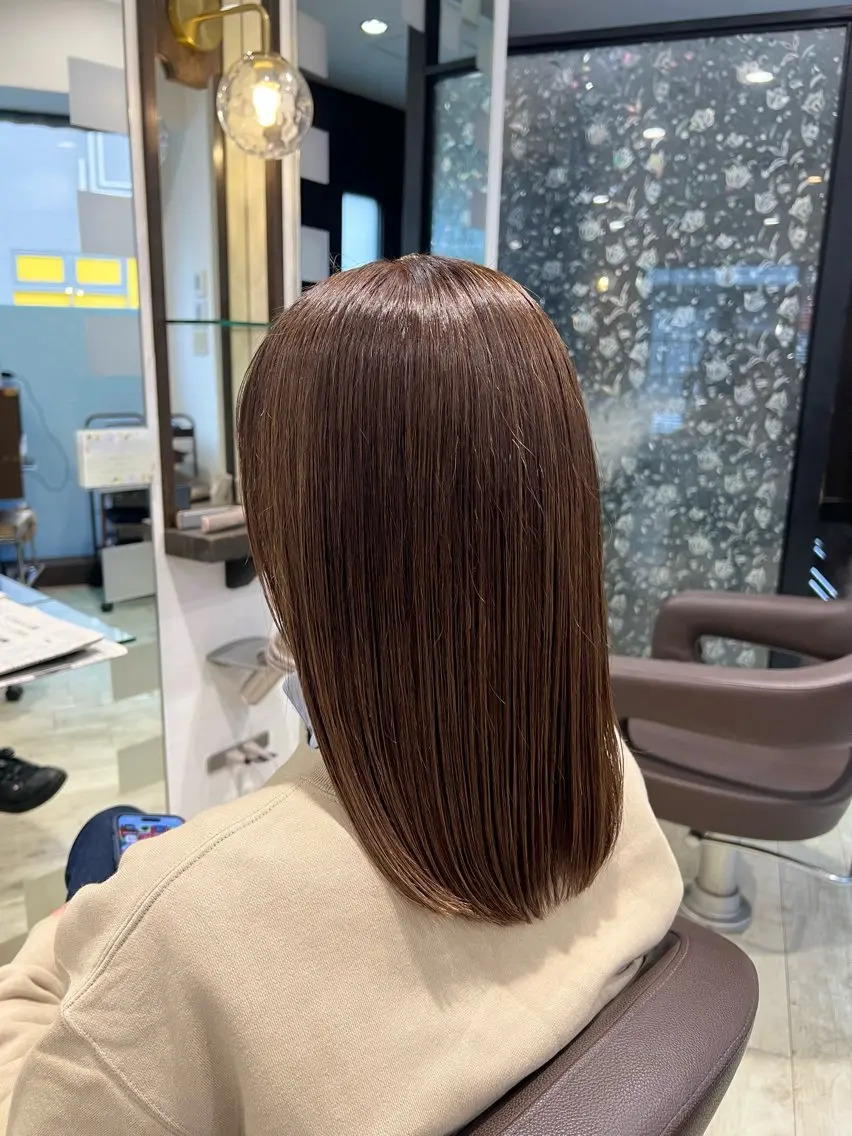 セミロング カラー 透明感カラー kataoka ryotaのヘアスタイル