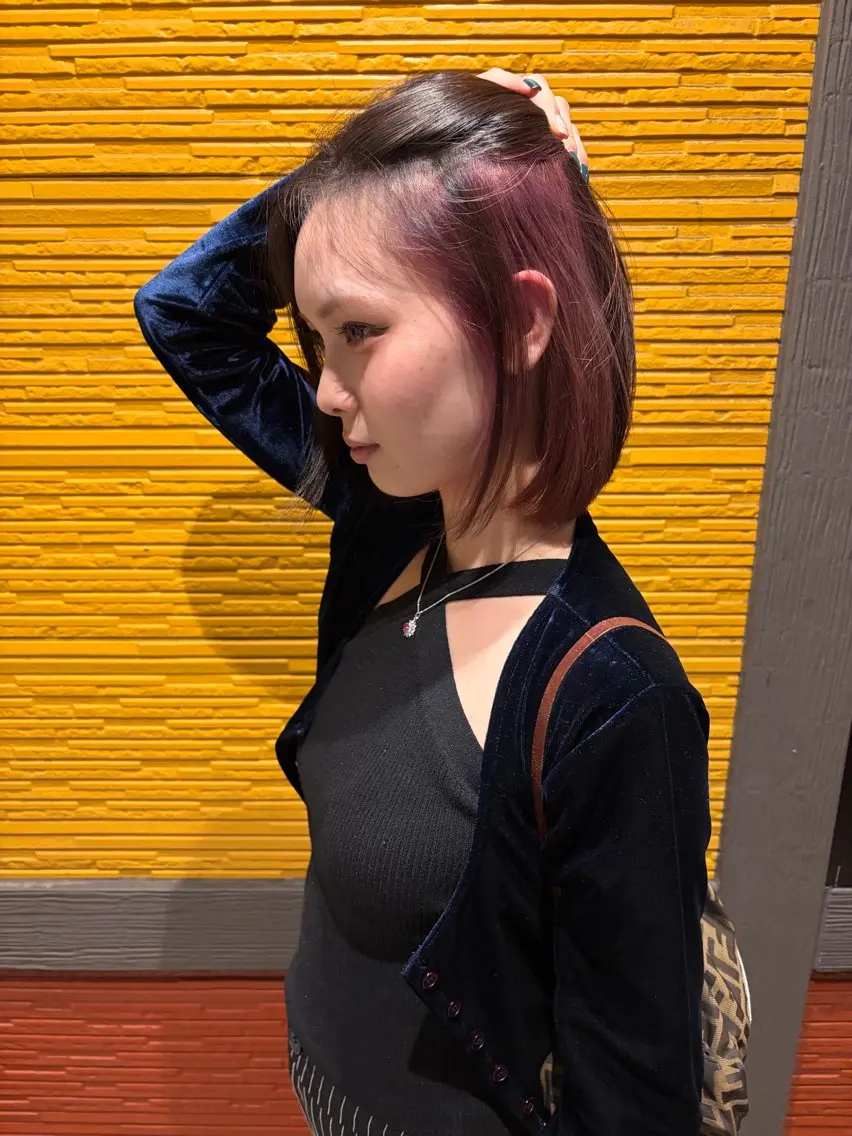 ショート カラー ピンクカラー ヘアカラー 奥野 真昊のヘアスタイル