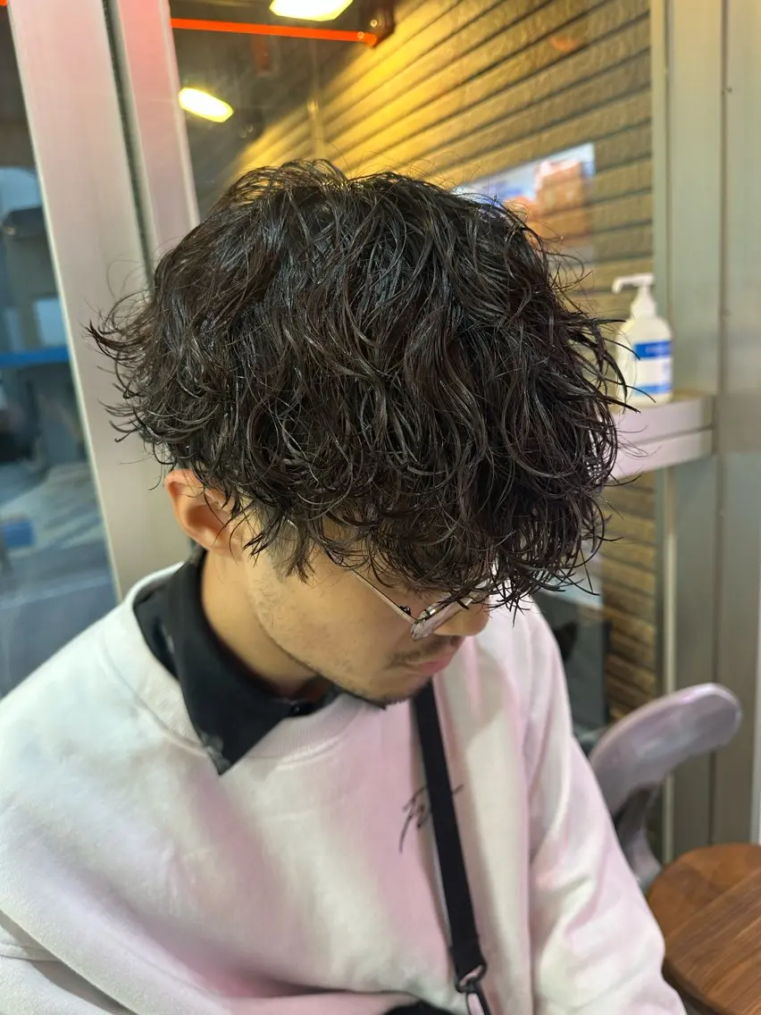 ⚡️カット➕波巻きスパイラルパーマ⚡️ #波巻きスパイラル#ツイストスパイラル#メンズ#パーマ#ウルフの写真