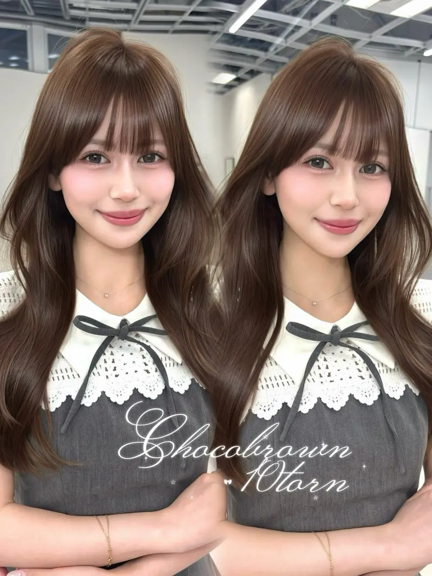 ロング カラー ベージュカラー ブリーチ ショコラベージュ ブリーチなしカラー ヘアカラー トリートメント ブリーチなしカラー/ ♡𝐒𝐚𝐤𝐢♡のヘアスタイル