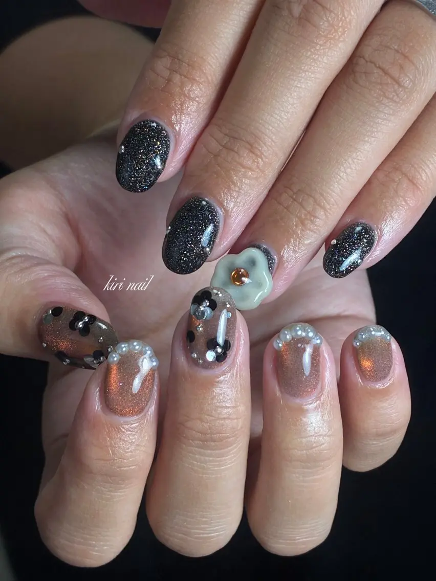 ネイル アートネイル フラワーネイル 持ち込み ハンドネイル kiri nail キリネイルのネイルデザイン