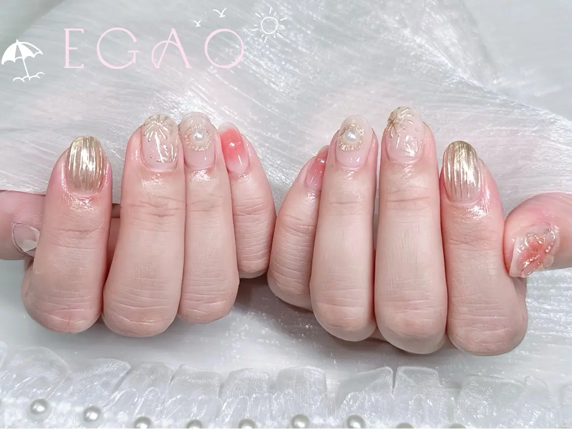 ネイル アートネイル フットネイル フレンチネイル ジェルネイル グラデーション ハンドネイル EGAO NAIL 錦糸町店のネイルデザイン